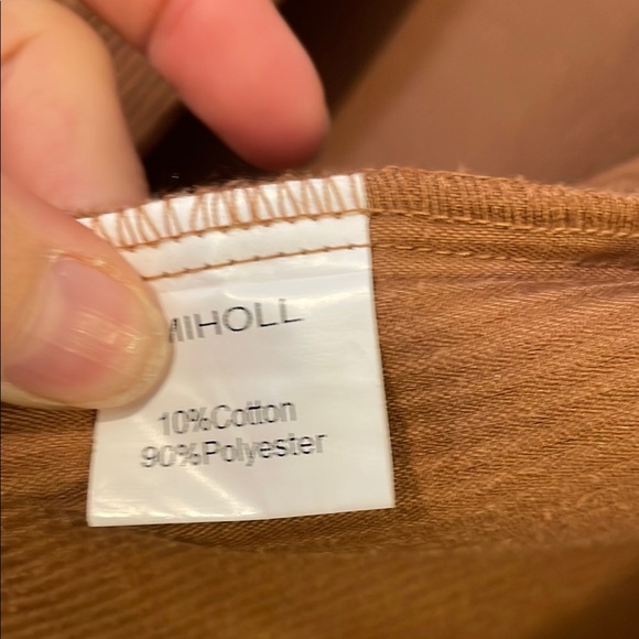 Brown Button Down Shirt/Shacket with Collar and Textured Fabric - Picture 5 of 7